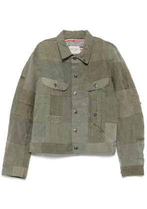 Greg Lauren army scrapwork trucker jacket - Green