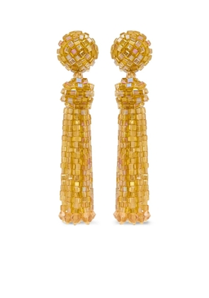 Oscar de la Renta beaded tassel earrings - Gold