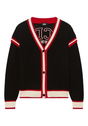 GCDS logo-embroidered cardigan - Black