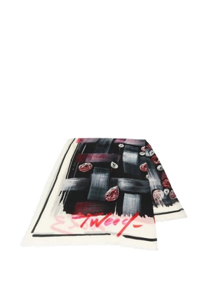 CHANEL Pre-Owned 1986-1988 abstract-print cashmere shawl - Black