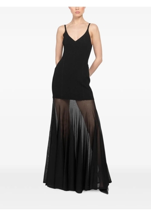 Brandon Maxwell V-neck sheer dress - Black