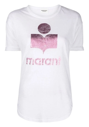 MARANT ÉTOILE logo-print linen T-shirt - White