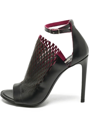 Balenciaga Pre-Owned 115mm Glove laser-cut leather sandals - Black