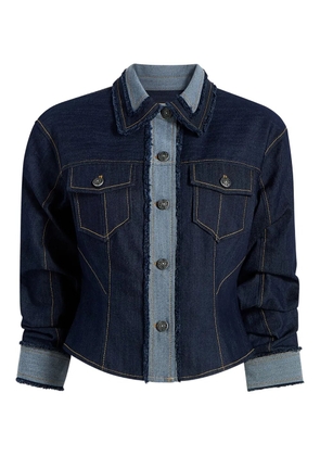 Cinq A Sept Canyon Jacke frayed-detail denim jacket - Blue