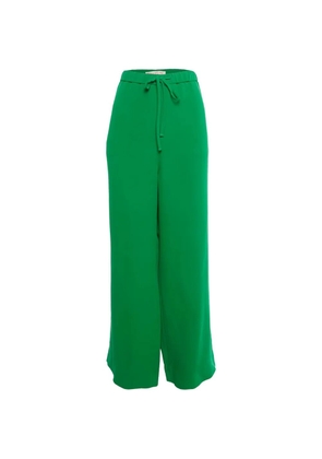Valentino Pre-Owned drawstring-waistband wide-leg trousers - Green