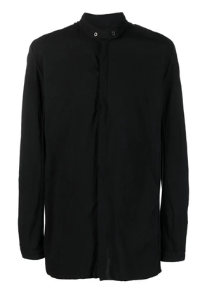 Boris Bidjan Saberi stand-up-collar long-sleeve cotton shirt - Black