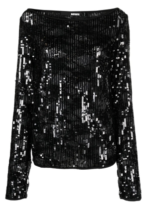 ROTATE BIRGER CHRISTENSEN long-sleeve sequined top - Black