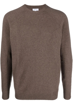 Sunspel crew-neck wool jumper - Brown
