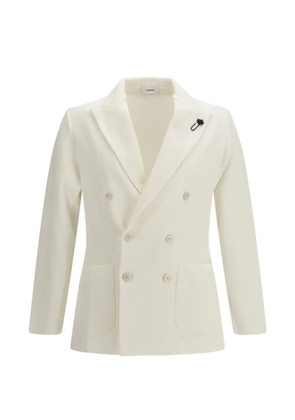 Lardini double-breasted knit jacket - White