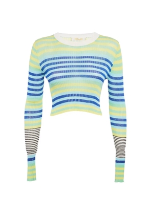 DVF Diane von Furstenberg knit striped T-shirt - Blue