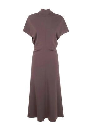 DRHOPE high-neck midi dress - Brown