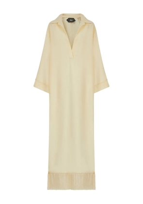 Taller Marmo Bordighera fringe-trimmed maxi dress - Neutrals