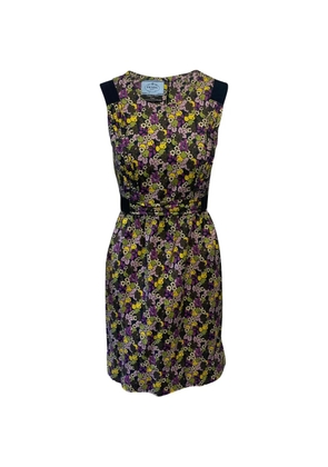 Prada Pre-Owned floral-patterned pleated dress - Black