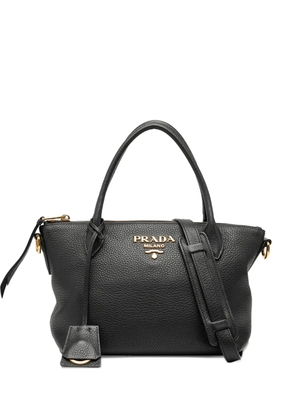 Prada Pre-Owned 2000-2025 Vitello Daino Zip Top satchel - Black