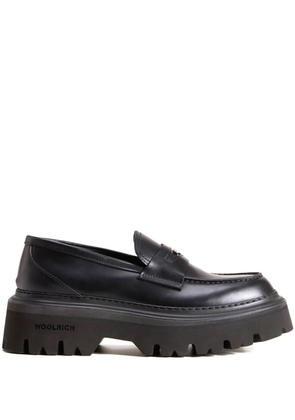 Woolrich round toe leather loafers - Black