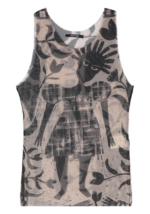 Botter mix-print mesh vest - Neutrals