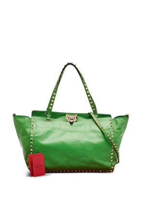 Valentino Garavani Pre-Owned Rockstud Trapeze leather tote bag - Green