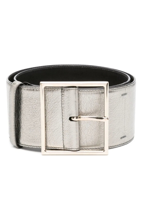 Saint Laurent Pre-Owned 1990s metallic-finish leather belt - Silver