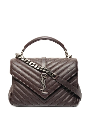 Saint Laurent Pre-Owned 2017 small LouLou chevron-quilted shoulder bag - Brown