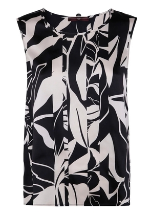 High floral-print blouse - Black