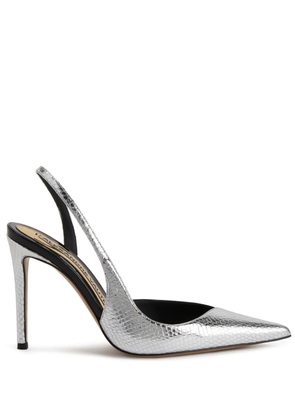 Alexandre Vauthier snakeskin-effect 105mm leather pumps - Silver