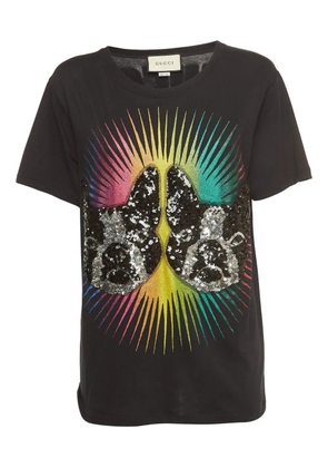 Gucci Pre-Owned embellished-sequins print T-shirt - Black
