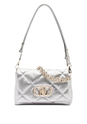 LIU JO LaPuffy medium quilted logo shoulder bag - Silver