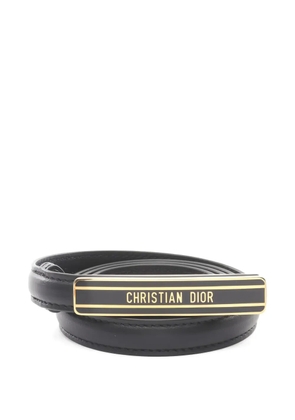 Christian Dior Pre-Owned logo buckle leather belt - Black