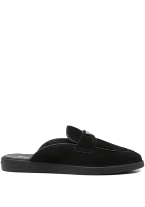 Prada logo-plaque mules - Black