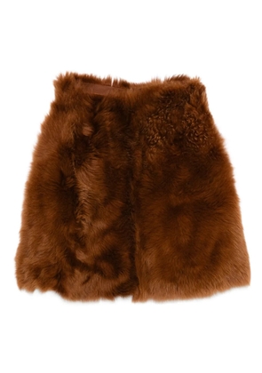 SAPIO shearling roll-neck scarf - Brown