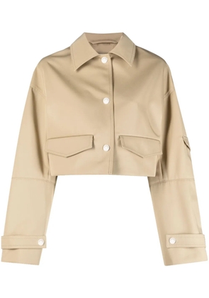 Nanushka Bracha cropped shirt jacket - Neutrals