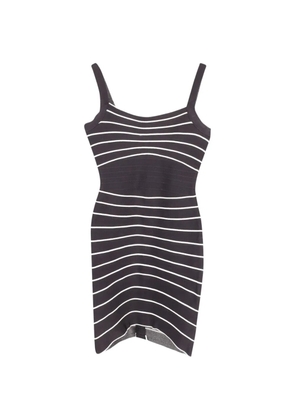 Herve Leger square-neck striped mini dress - Black