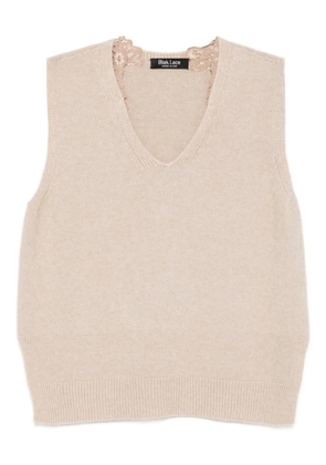 BLAKLACE sleeveless knitted top - Neutrals