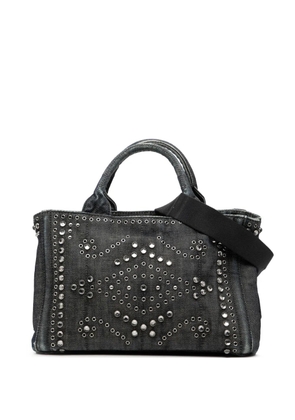 Prada Pre-Owned 2010-2025 Small Denim Canapa Bijoux and Grommet satchel - Blue