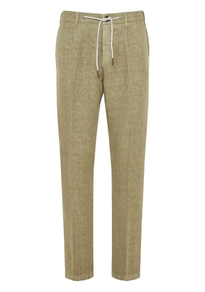 Eleventy drawstring tapered trousers - Green