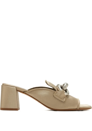 Pedro Garcia 55mm Umitachain-embellished mules - Neutrals