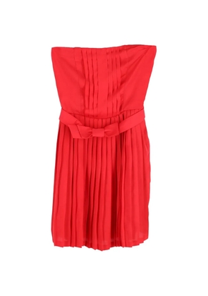 SANDRO pleated strapless mini dress - Red