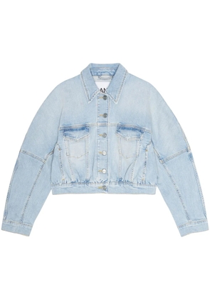 GANNI cropped denim jacket - Blue