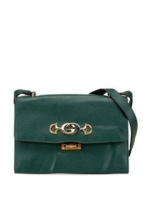 Gucci Pre-Owned 2000-2015 Small Leather Zumi Flap crossbody bag - Green