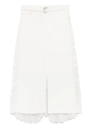 sacai pleated-back midi skirt - White