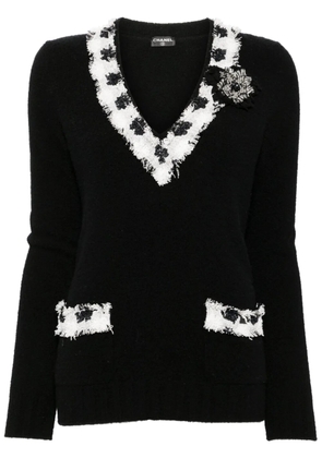 CHANEL Pre-Owned 2005 contrasting knitted top - Black