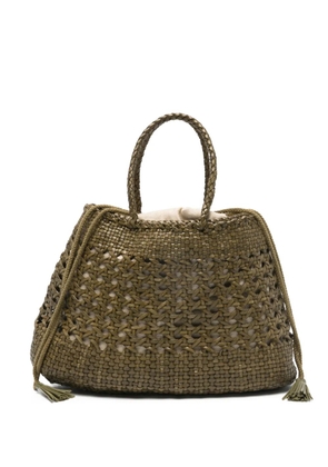 DRAGON DIFFUSION Santa Cano woven braided tote bag - Green