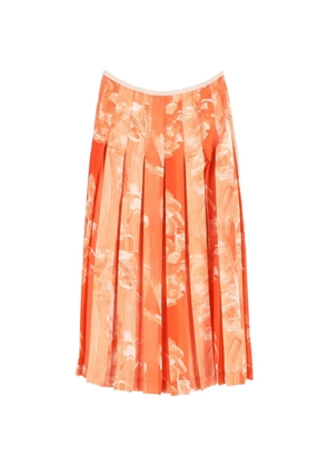 Victoria Beckham pleated printed skirt - Orange