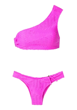 Amir Slama woven off-shoulder bikini set - Pink