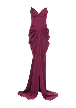 Ana Radu corset draped gown - Red