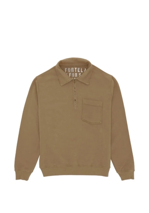 Fortela Yale zip polo shirt - Neutrals