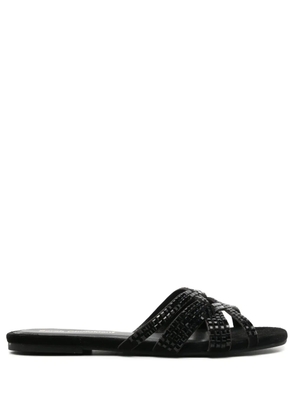 Sarah Chofakian Alix studded slides - Black