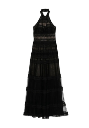 Saiid Kobeisy floral-lace long dress - Black