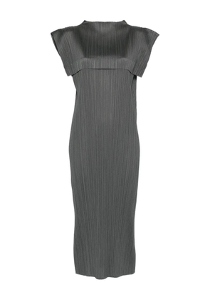 Pleats Please Issey Miyake pleated cape dress - Green