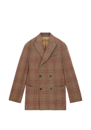 Fortela Oscarf double-breasted plaid jacket - Brown